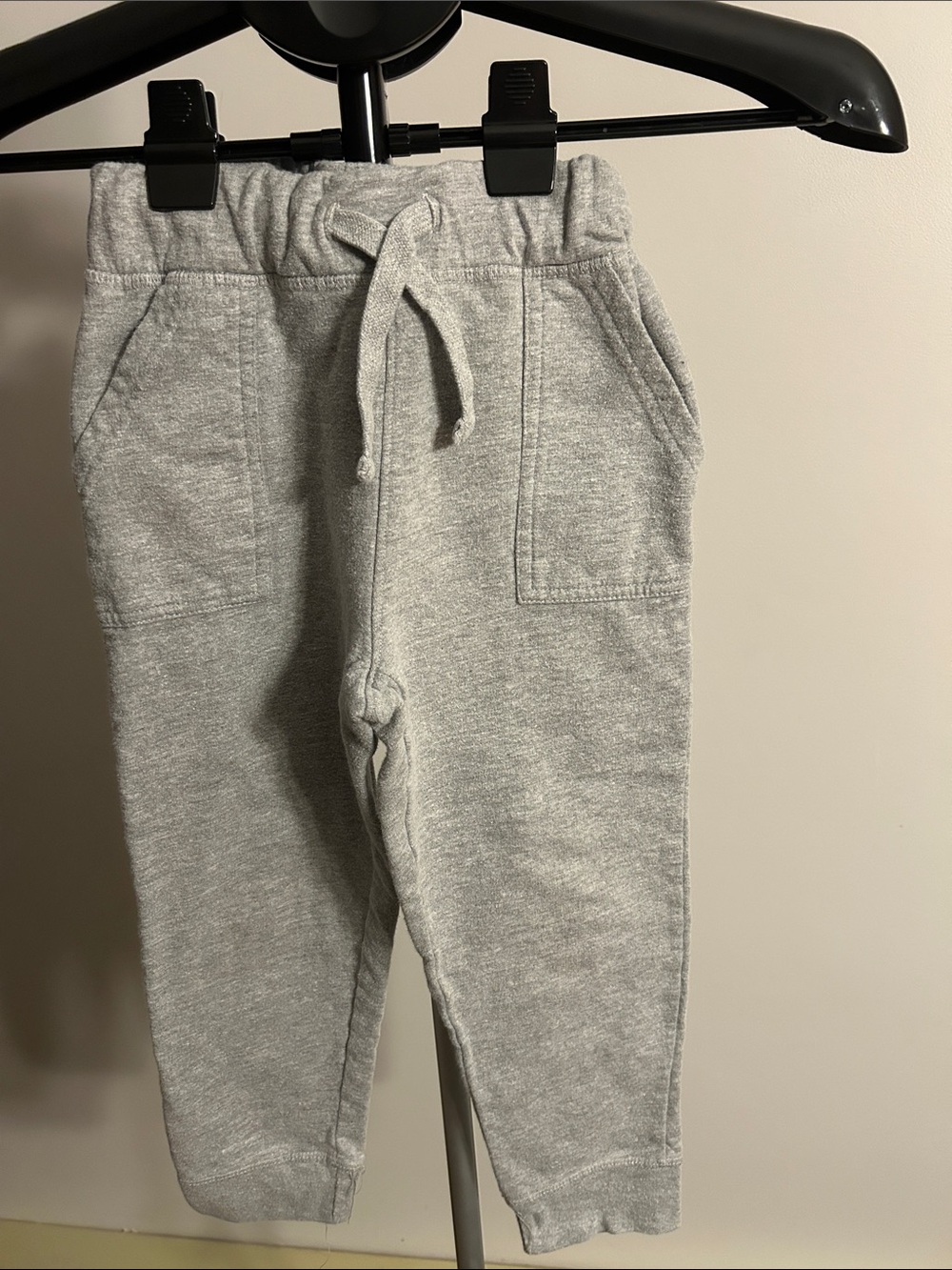 Kids Cozy Light Gray Jogger Sweatpants with Drawstring